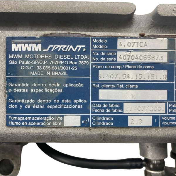 Coletor Admissão Mwm Troller 2.8 2001 2002 2003 2004 A 2006
